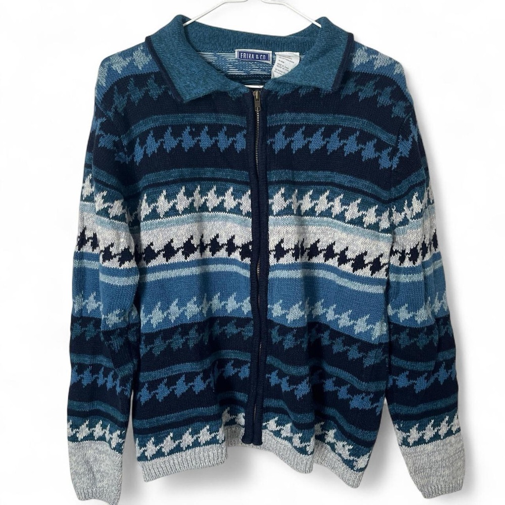 Vintage Zipper Patterned Sweater